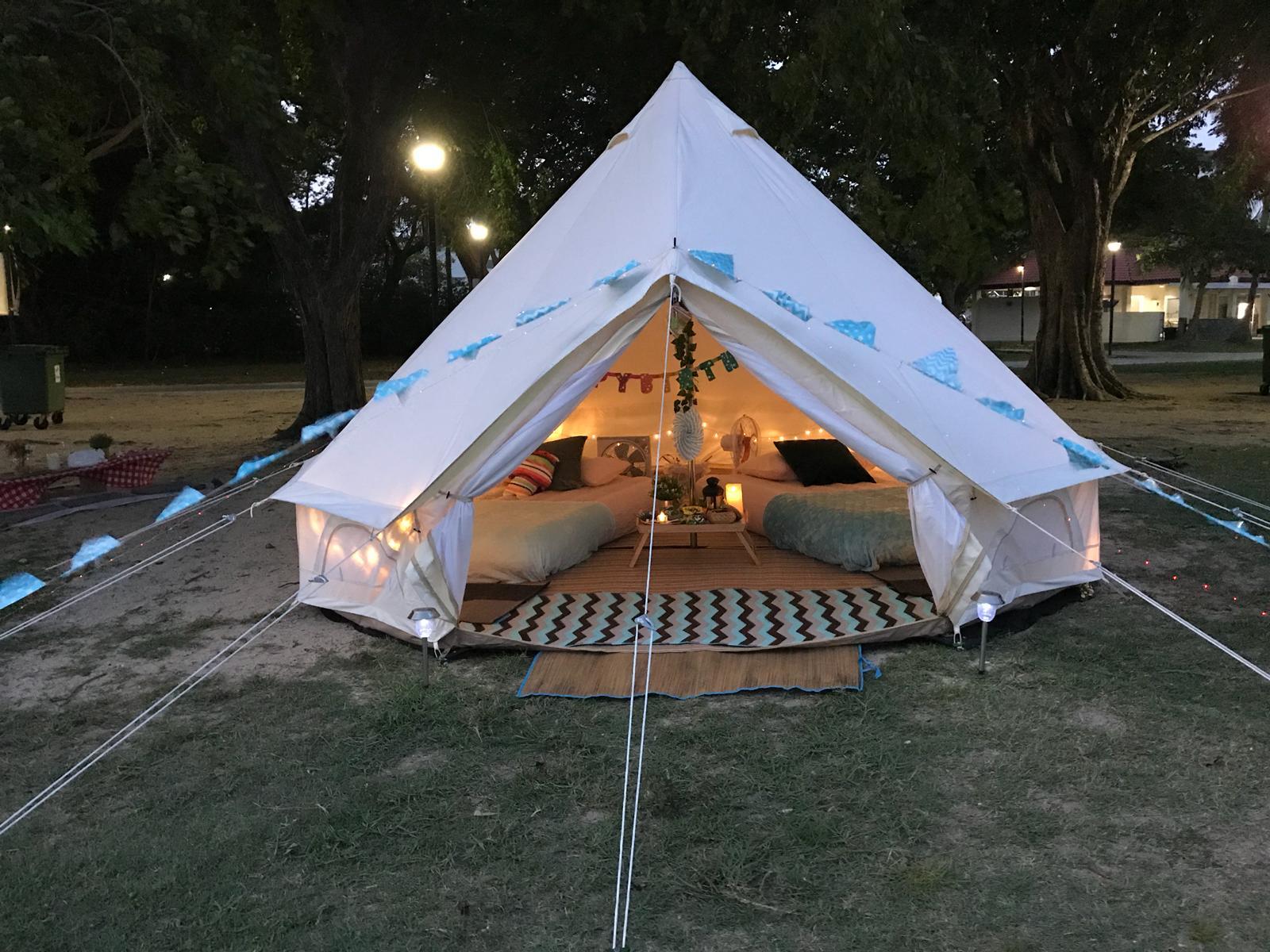 Glamping kaki singapore-Standard medium bell tent Review: Unique Budget Stay in Singapore
